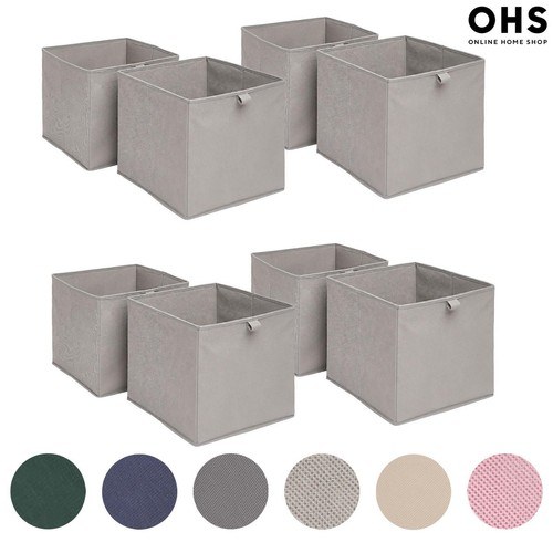 Foldable fabric storage cube boxes