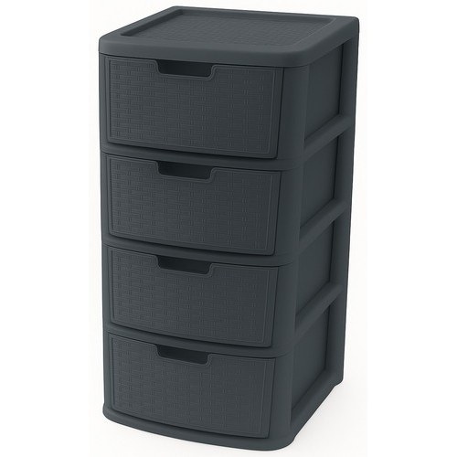 4-drawer plastic storage unit