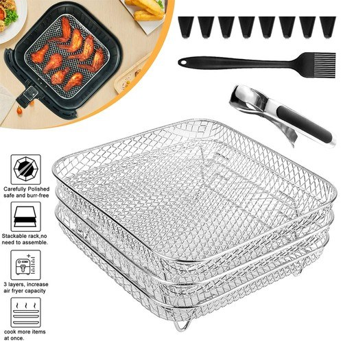 Stackable stainless steel air fryer rack