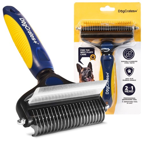 2-in-1 dog deshedding and dematting brush